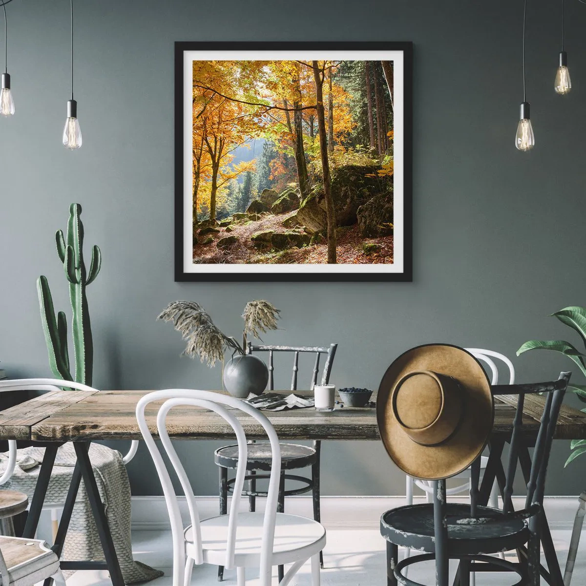 Poster in einem schwarzem Rahmen - Zeit zum Entspannen - 30x30 cm