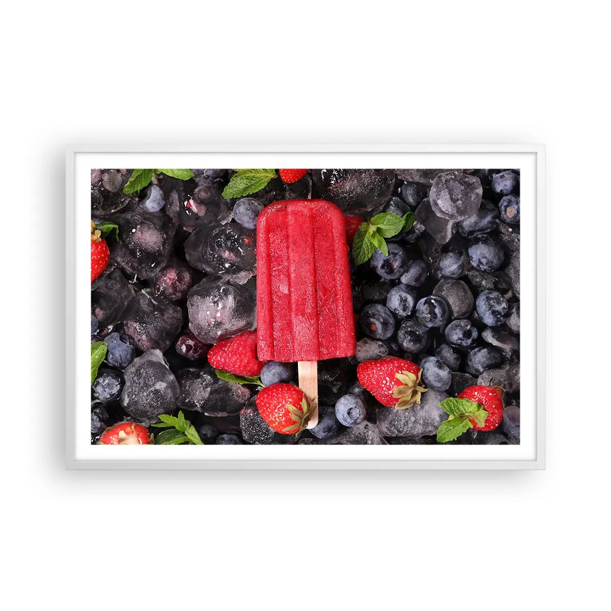 Poster in einem weißen Rahmen - So schmeckt der heiße Sommer - 91x61 cm