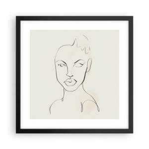 Poster in einem schwarzem Rahmen - Umriss der Sinnlichkeit - 40x40 cm