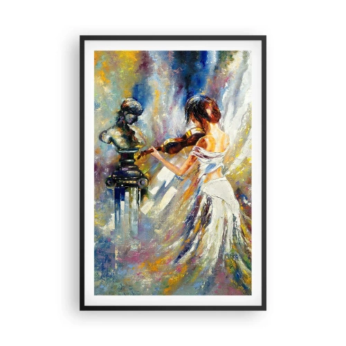 Poster in einem schwarzem Rahmen - Mit Gefühl beleben - 61x91 cm