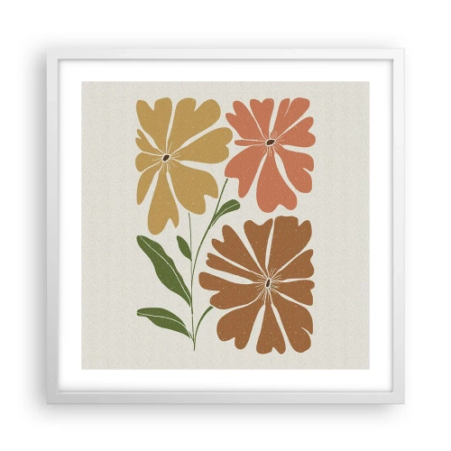 Poster in einem weißen Rahmen - Natur und Geometrie - 50x50 cm