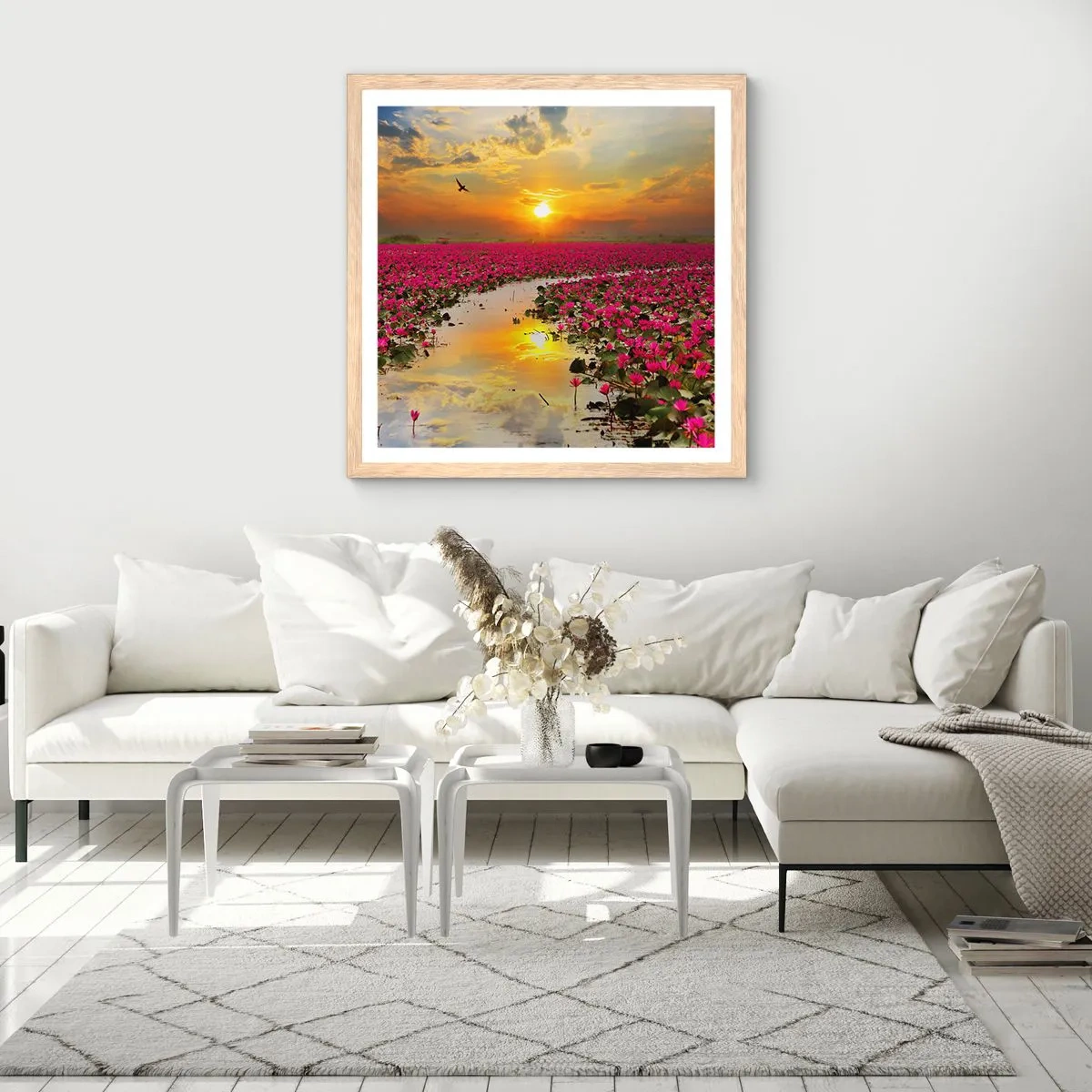 Poster in einem Rahmen aus heller Eiche - Das geheime Leben des Sees - 30x30 cm