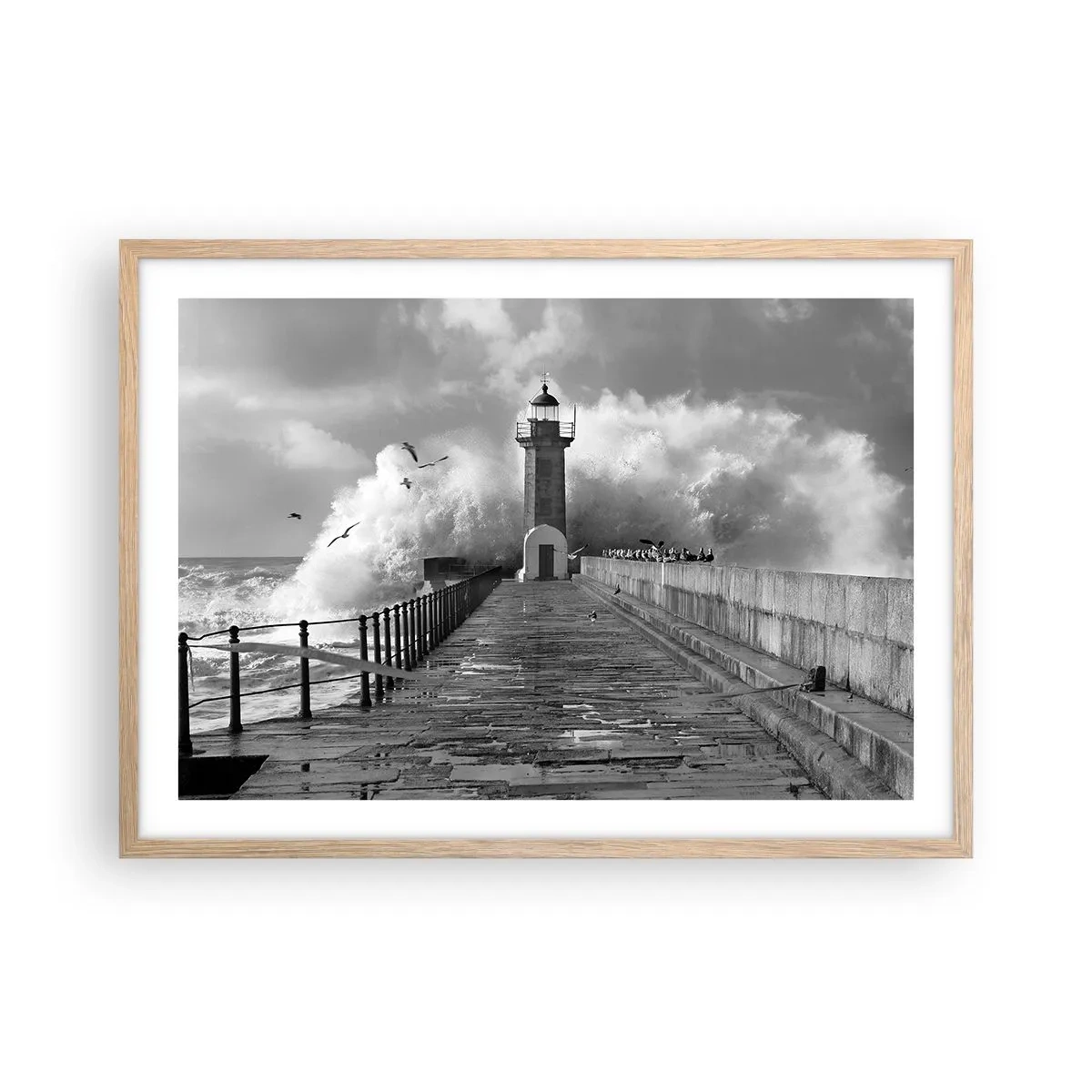 Poster in einem Rahmen aus heller Eiche - Furchtlos - 70x50 cm