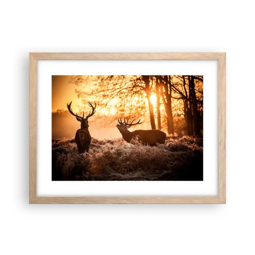 Poster in einem Rahmen aus heller Eiche - Der Traum eines Jägers - 40x30 cm