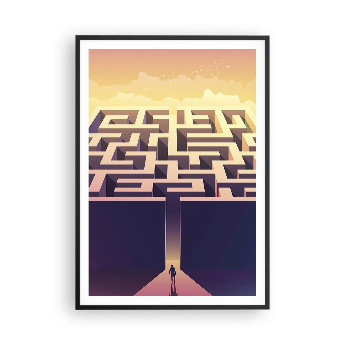 Poster in einem schwarzem Rahmen - Entscheidungszeit - 70x100 cm