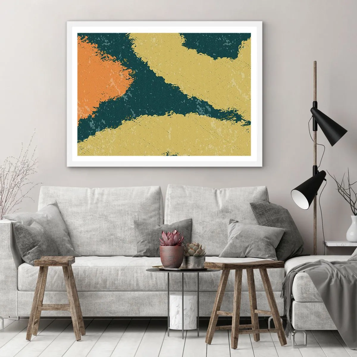 Poster in einem weißen Rahmen - Abstraktion – langsame Bewegung - 50x40 cm