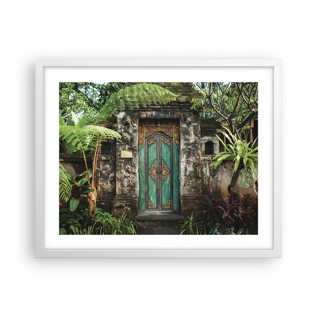 Poster in einem weißen Rahmen - Eine Tür zu einer exotischen Welt - 50x40 cm