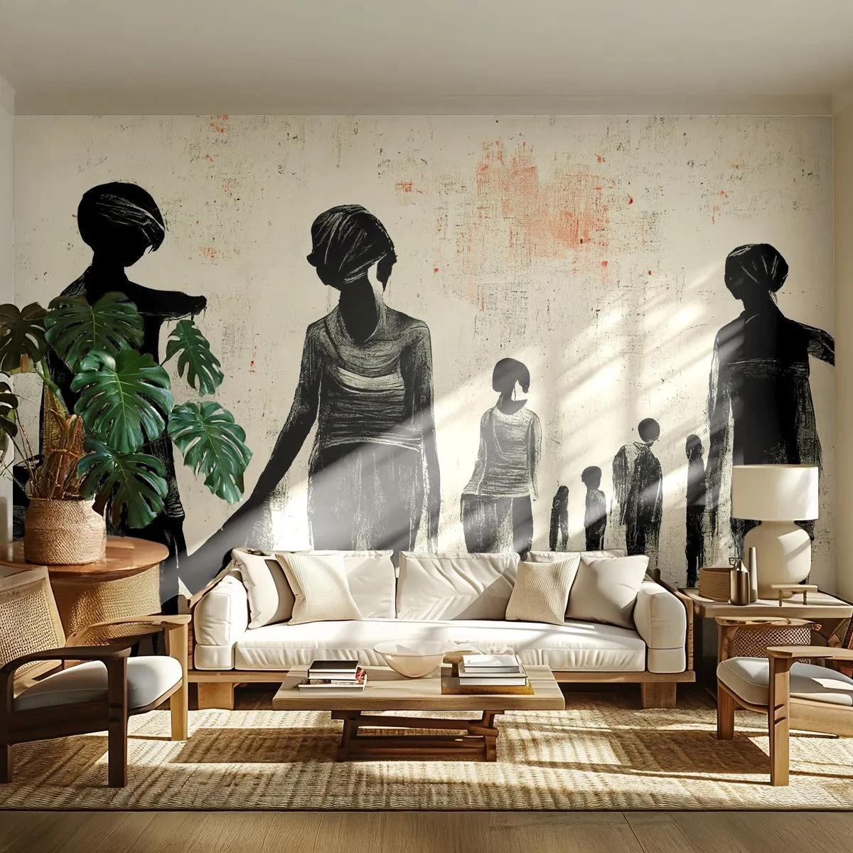 Fototapete Premium Sand - Gegen die Einsamkeit - Frauen, Arbeiten, Stück - 450x315 cm