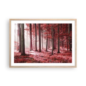 Poster in einem Rahmen aus heller Eiche - Rot ist genauso schön - 70x50 cm