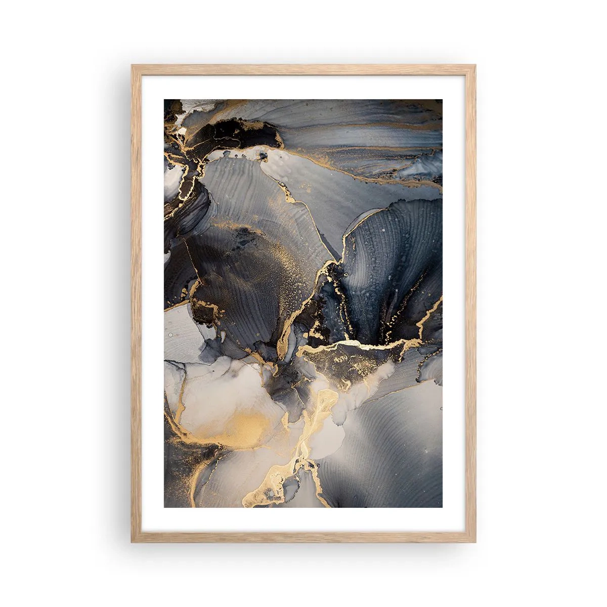 Poster in einem Rahmen aus heller Eiche - Leben aus Stein - 50x70 cm
