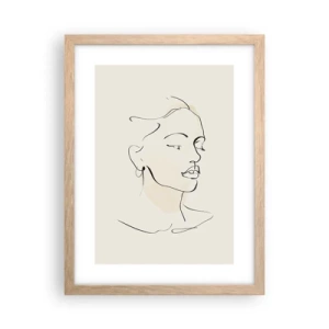 Poster in einem Rahmen aus heller Eiche - Eine bestimmte Linie - 30x40 cm