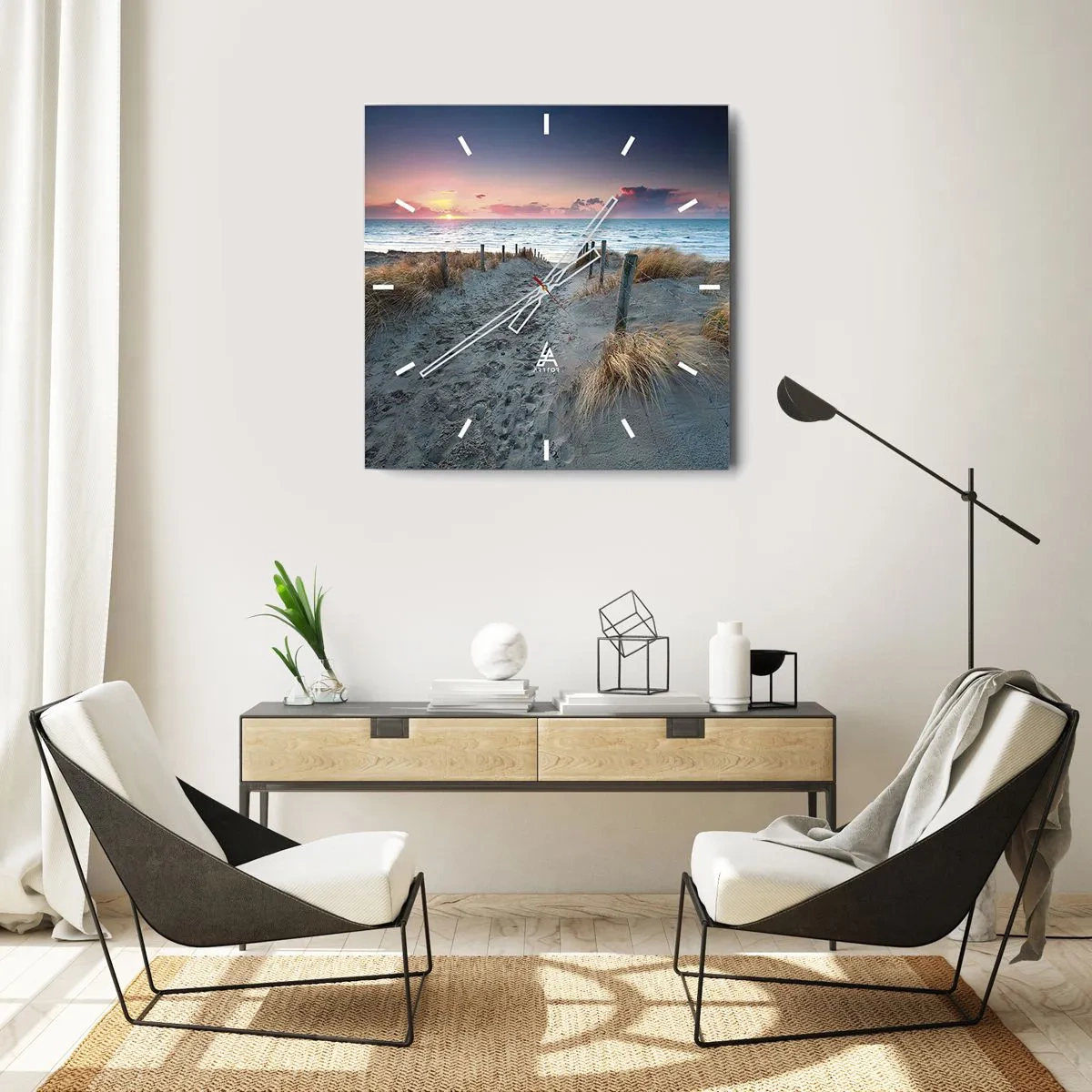 Wanduhr - Glasuhr - Du hast einen Regenbogen aus strahlendem Licht verschüttet ... - 40x40 cm