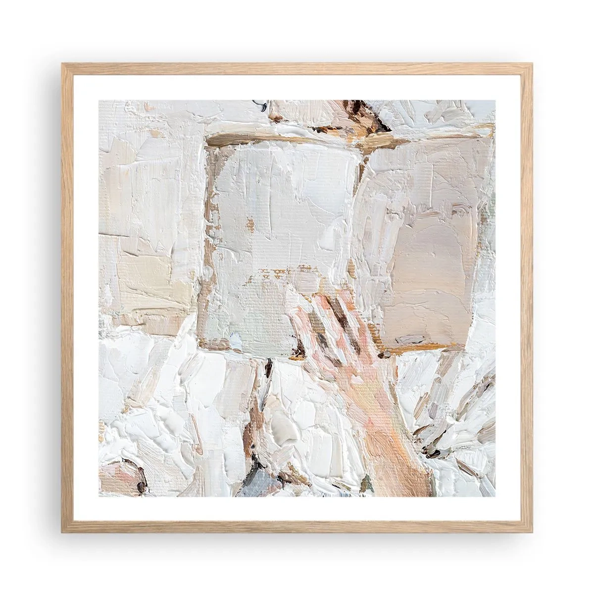 Poster in einem Rahmen aus heller Eiche - In einer anderen Welt - 60x60 cm