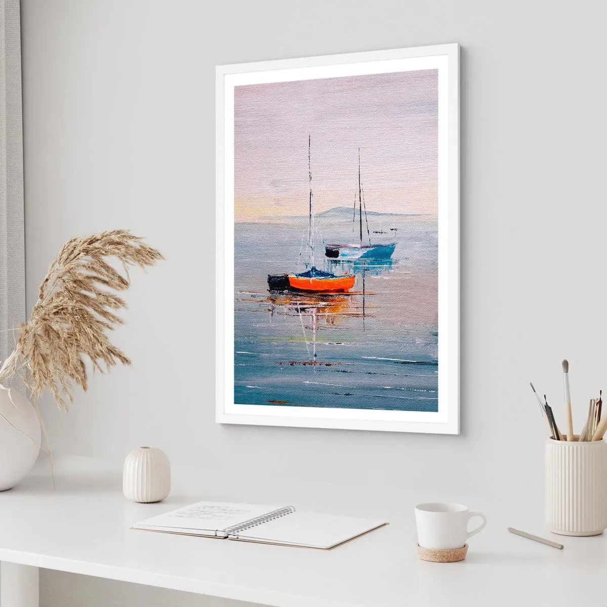 Poster in einem weißen Rahmen - Wohlverdiente Ruhe - 50x70 cm