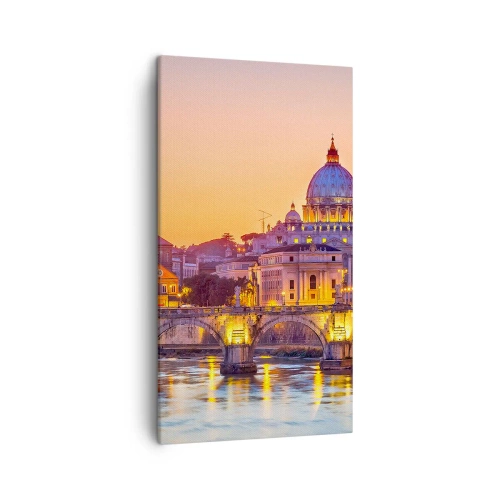 Bild auf Leinwand - Leinwandbild - Sonnenuntergang über der ewigen Stadt - 45x80 cm
