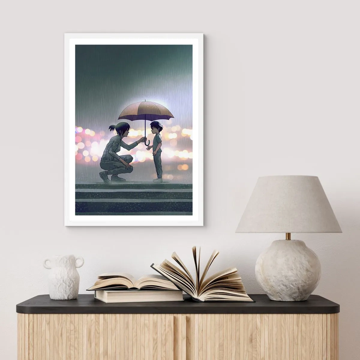 Poster in einem weißen Rahmen - Und jetzt ist alles in Ordnung - 61x91 cm