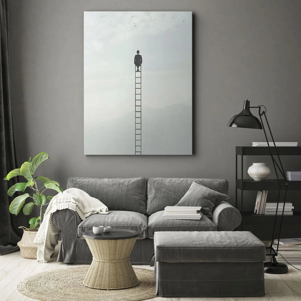 Bild auf Leinwand - Leinwandbild - Erhebe dich darüber! - 45x80 cm