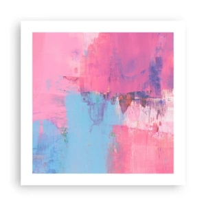 Poster - Rosa, Blau und eine Prise Licht - 50x50 cm