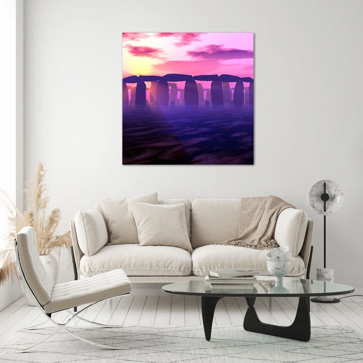 Glasbild - Bild auf glas - Geheimnis im Morgengrauen im Nebel - 50x50 cm