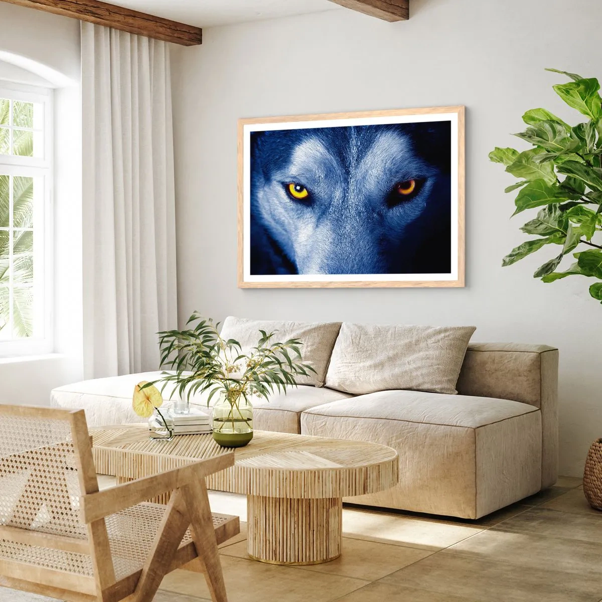 Poster in einem Rahmen aus heller Eiche - Faszinierender Blick - 40x30 cm