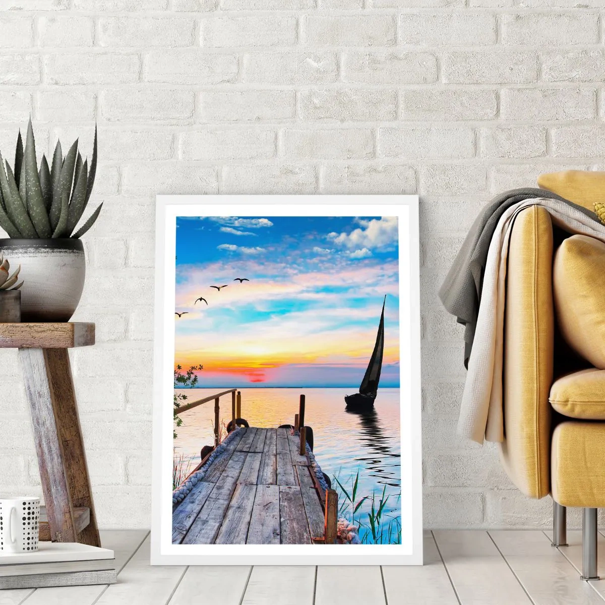 Poster in einem weißen Rahmen - Guten Abend - 61x91 cm