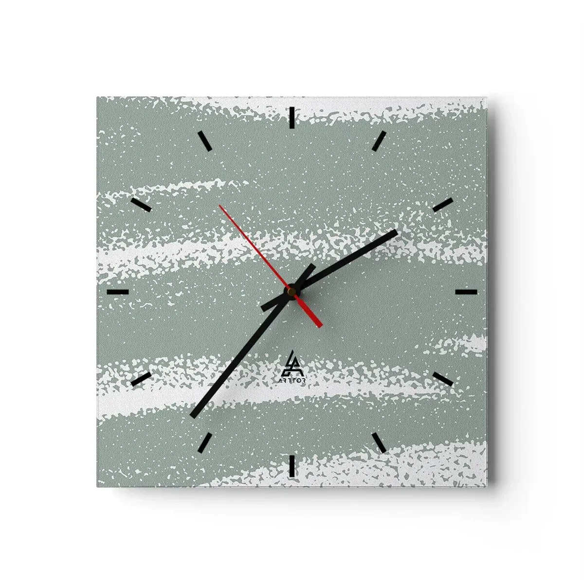 Wanduhr - Glasuhr - Abstraktion im Winterklima - 40x40 cm