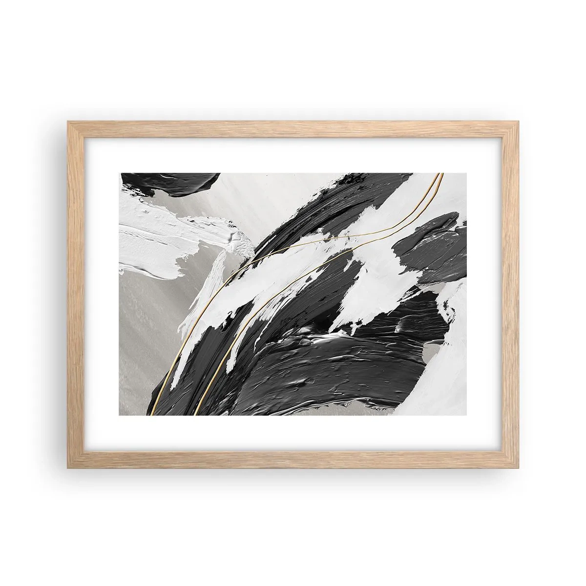 Poster in einem Rahmen aus heller Eiche - Abstraktion in großem Stil - 40x30 cm