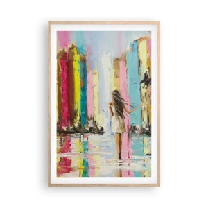 Poster in einem Rahmen aus heller Eiche - Folge mir - 61x91 cm