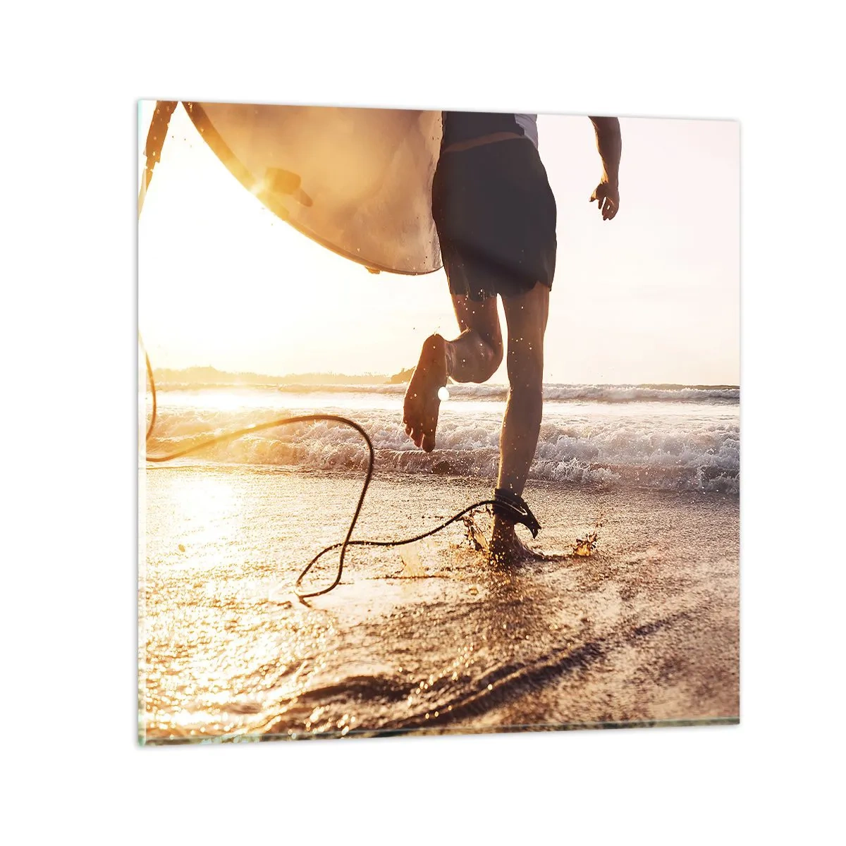 Glasbild - Bild auf glas - Um die Welle zu treffen - 60x60 cm
