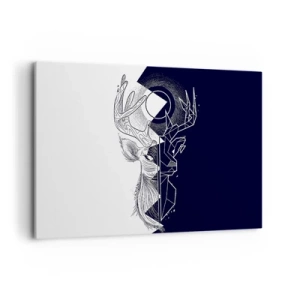 Bild auf Leinwand - Leinwandbild - Geometrie und Natur in einer symbolischen Komposition - 120x80cm - Der Kampf und die Einheit der Gegensätze - Moderne Wanddekoration für Wohnzimmer und Schlafzimmer ARTTOR