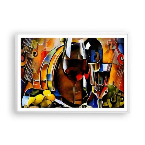 Poster in einem weißen Rahmen - Und die Welt nimmt Farben an - 100x70 cm