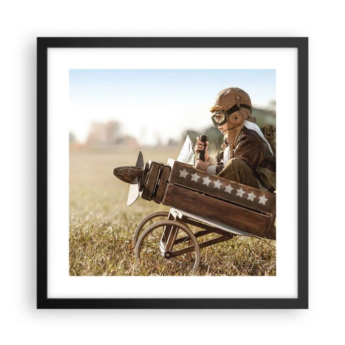 Poster in einem schwarzem Rahmen - Start in Richtung eines Traums - 40x40 cm