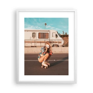 Poster in einem weißen Rahmen - Lächel bitte! - 40x50 cm