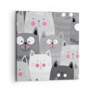 Bild auf Leinwand - Leinwandbild - Katzenwelt - 70x70 cm
