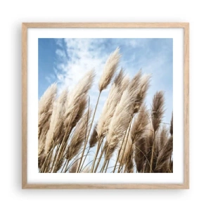 Poster in einem Rahmen aus heller Eiche - Sonnige und windige Liebkosungen - 50x50 cm