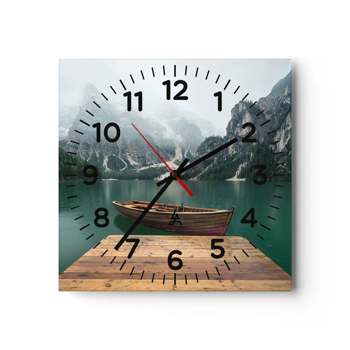 Wanduhr - Glasuhr - Und die stolzen Felsen der Stirn - 30x30 cm
