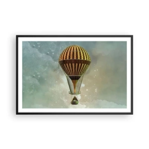 Poster in einem schwarzem Rahmen - Pionierflüge - 91x61 cm