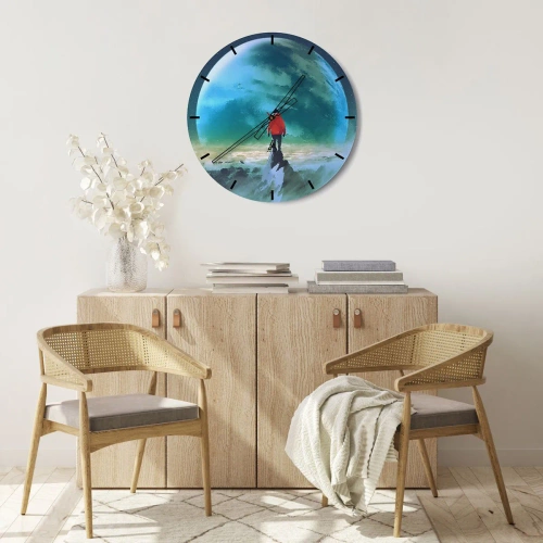 Wanduhr - Glasuhr - Entdecker des neuen Landes - 40x40 cm