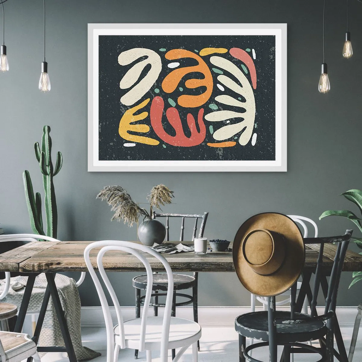 Poster in einem weißen Rahmen - Komposition – Ich erwische dich gleich - 50x40 cm