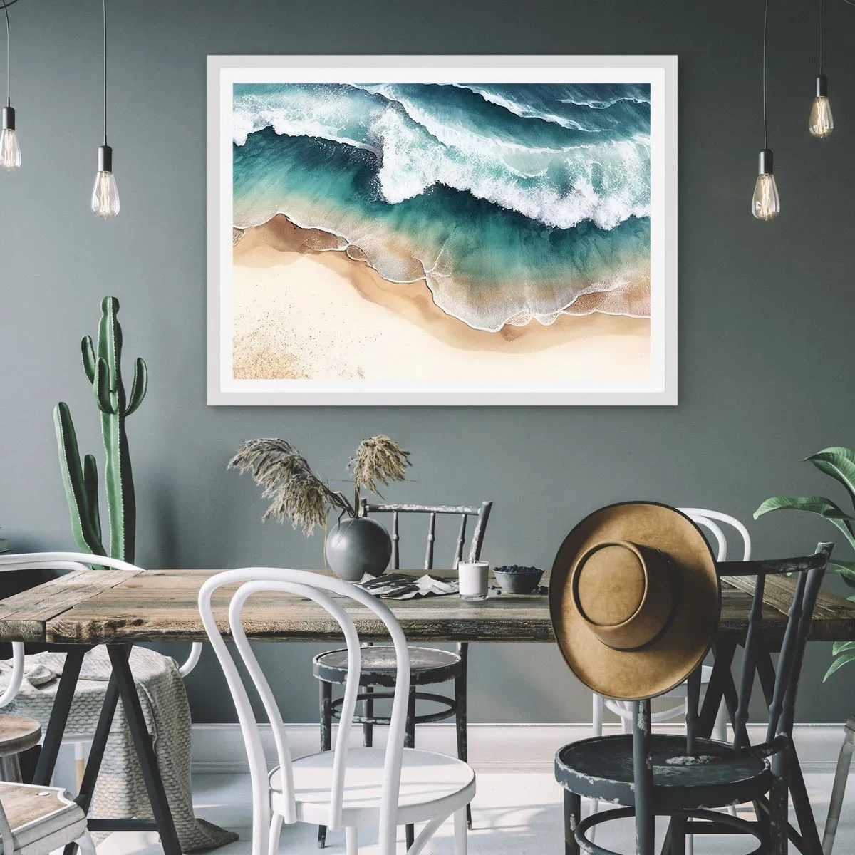 Poster in einem weißen Rahmen - Das ewige Treffen - 70x50 cm