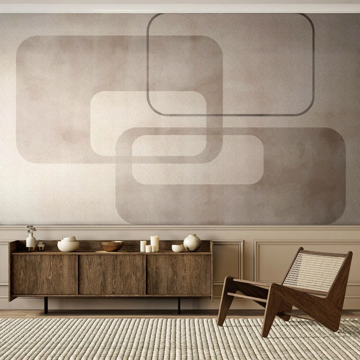 Selbstklebende Fototapete Deluxe Sticker - Geometrische Fuge - Formen, Minimalismus, Hell - 250x175 cm