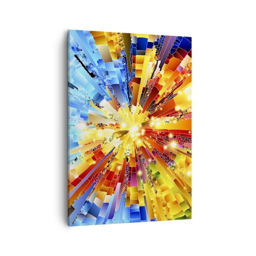 Bild auf Leinwand - Leinwandbild - Eine dynamische Explosion aus Farbe und Licht - 50x70cm - In Medienauflösung - Moderne Wanddekoration für Wohnzimmer und Schlafzimmer ARTTOR