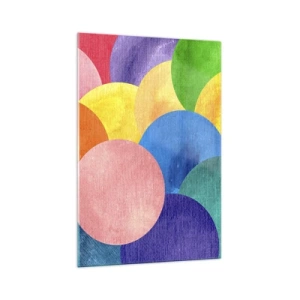 Glasbild - Bild auf glas - Bunte Kreise im Aquarellstil - 70x100cm - Die ursprüngliche Fülle des Lebens - Moderne Wanddekoration für Wohnzimmer und Schlafzimmer ARTTOR