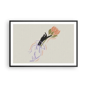 Poster in einem schwarzem Rahmen - Schwesterliche Berührung - 91x61 cm