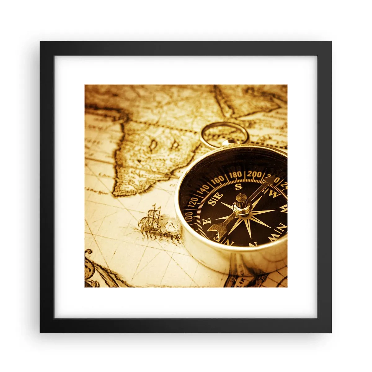 Poster in einem schwarzem Rahmen - Ost oder West? - 30x30 cm