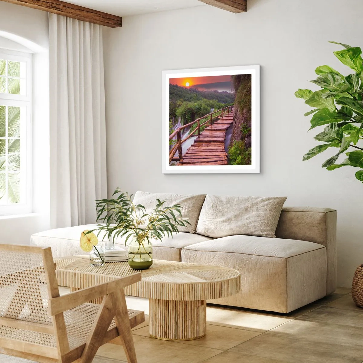 Poster in einem weißen Rahmen - Schönheit jenseits des Glaubens - 60x60 cm
