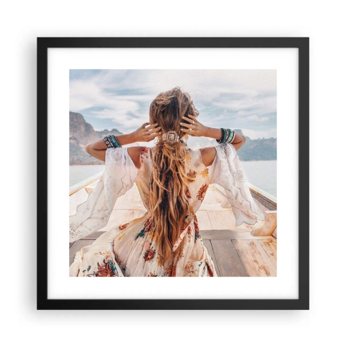 Poster in einem schwarzem Rahmen - Auf dem Weg zum Glück - 40x40 cm