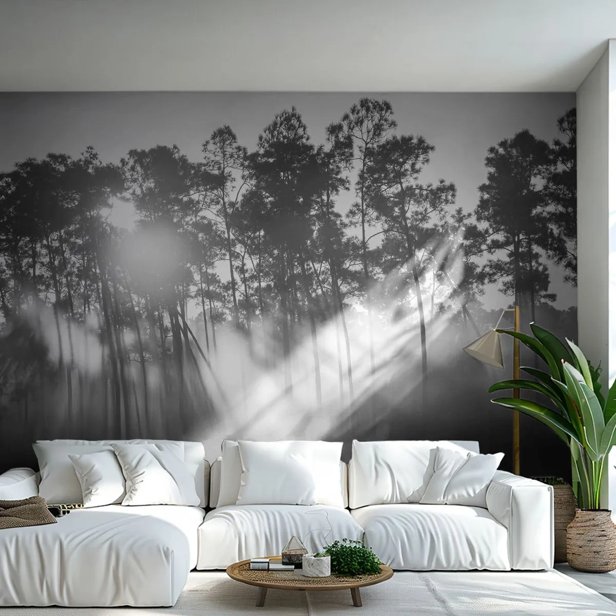 Selbstklebende Fototapete Deluxe Sticker - Unaufhaltsame Sonne - Landschaft, Wald, Natur - 450x315 cm