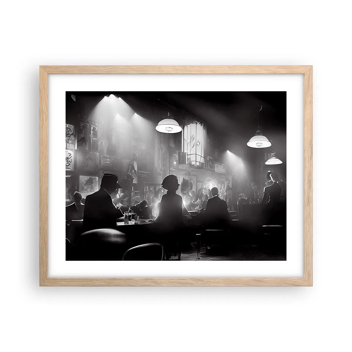 Poster in einem Rahmen aus heller Eiche - In Jazz-Atmosphäre - 50x40 cm