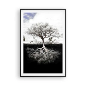 Poster in einem schwarzem Rahmen - Die Natur der Welt entdecken - 61x91 cm